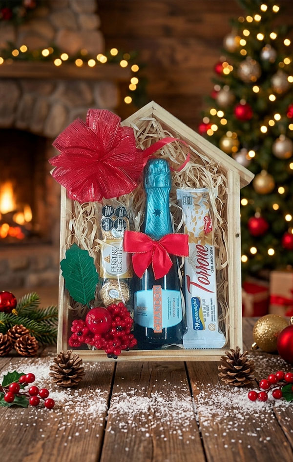 Casita Canasta de navidad para empresas y regalos personales